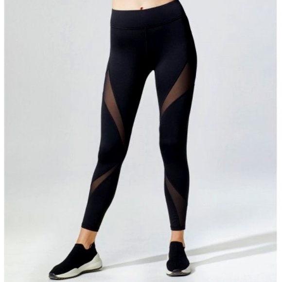 Black Xterra Slasher Mesh Athletic Leggings - Picture 1 of 13
